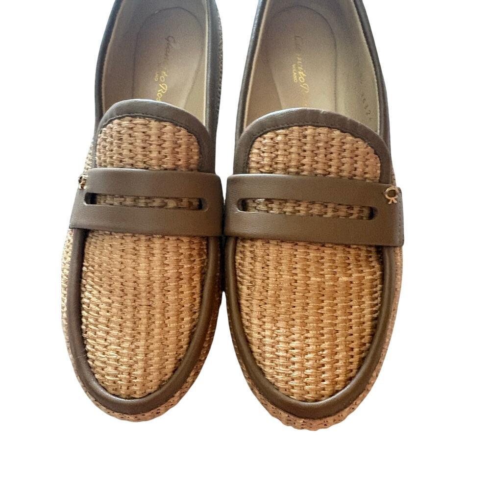 Giovanni Rossi Marbella raffia penny beige woven loafer size 8/38 - Picture 10 of 16